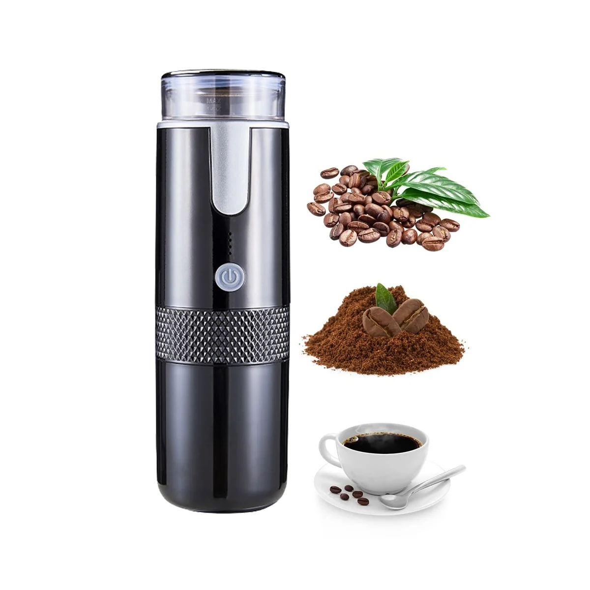 Cafetera electrónica recargable para coche, máquina de Espresso portátil para hacer café molido y Espresso, viaje y Camping