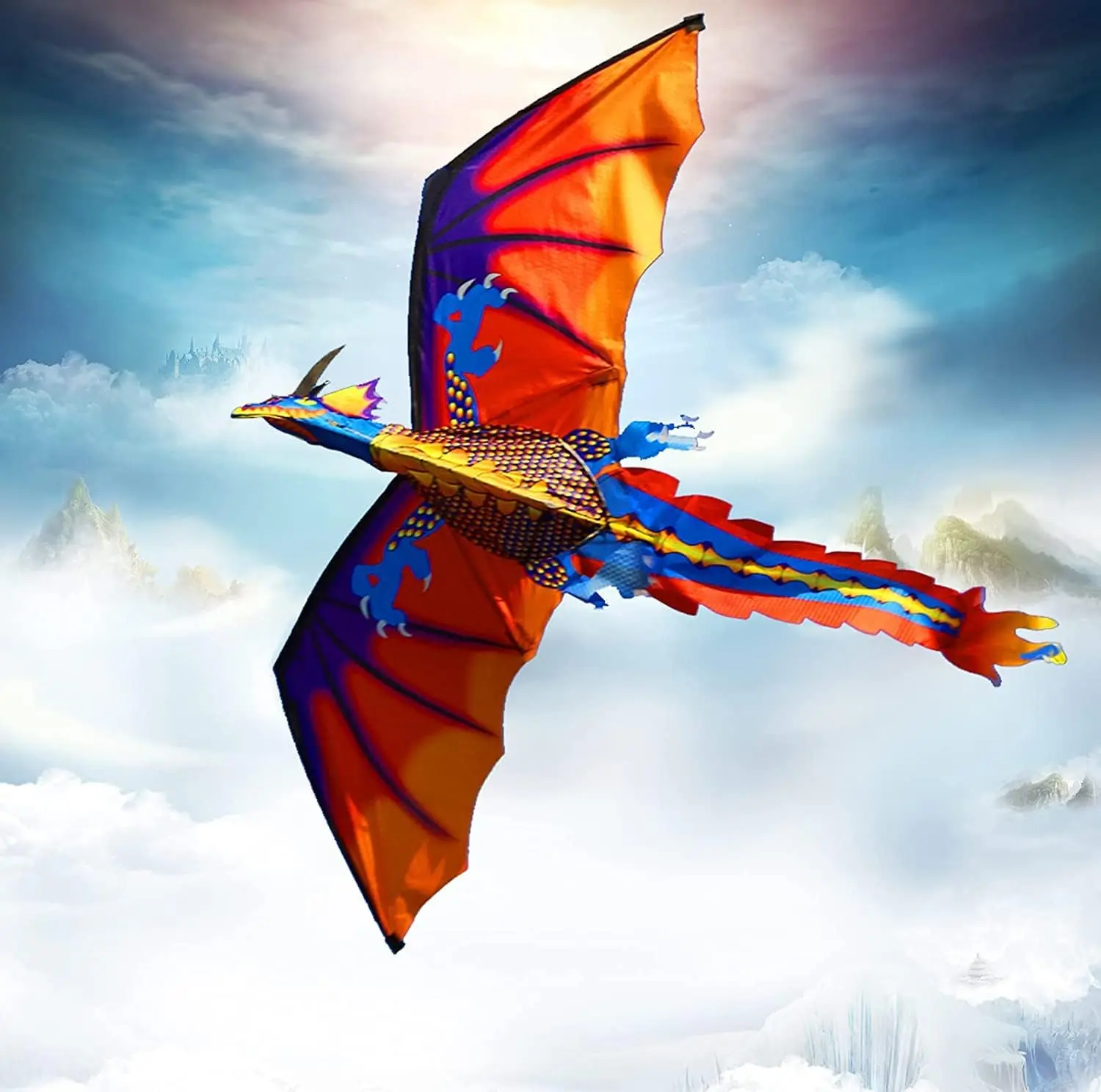 New High Quality Classical Dragon Kite 140cm x 120cm Single Line With Tail With Handle and String  Good Flying Kites From Hengda