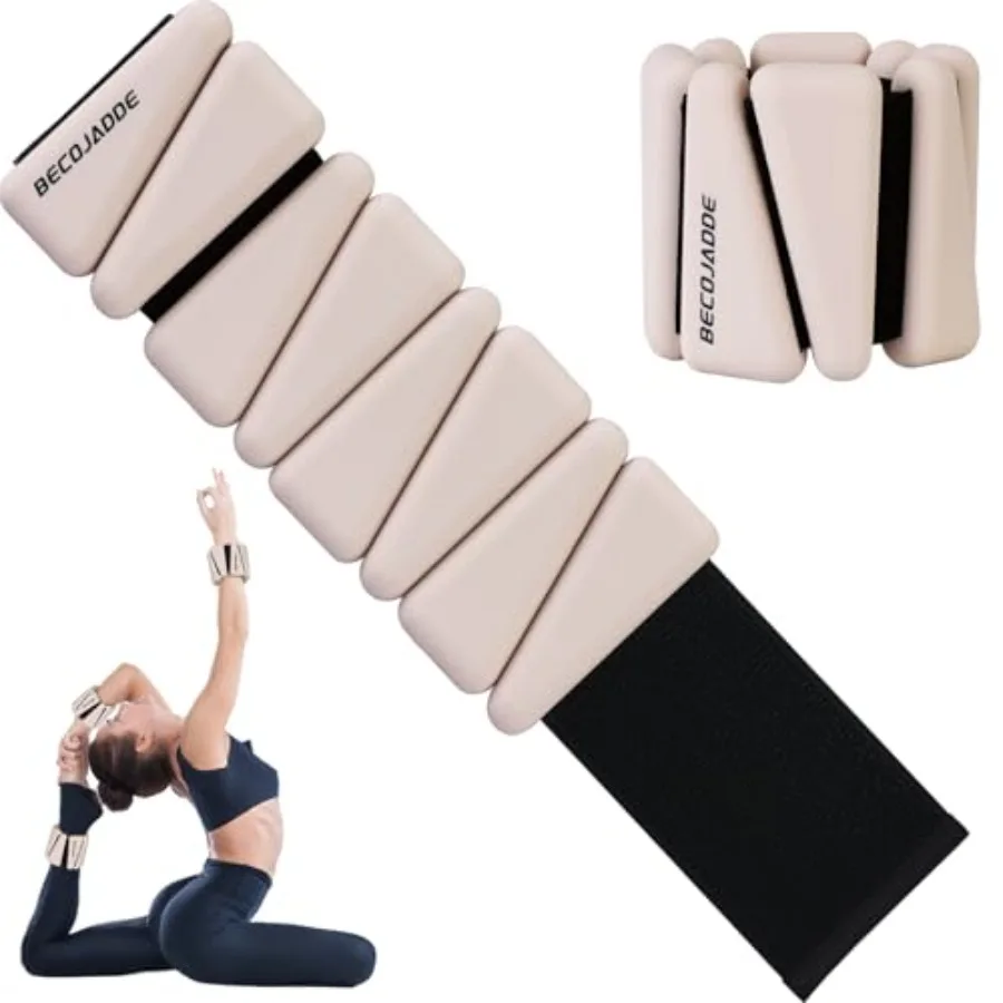 

Ankle Weights Set of 2 for Pilates Running Walking Workout Yoga Adjustable Wrist Weights in Nylon Fabric Black 1 lb/2 lb/3 lb E