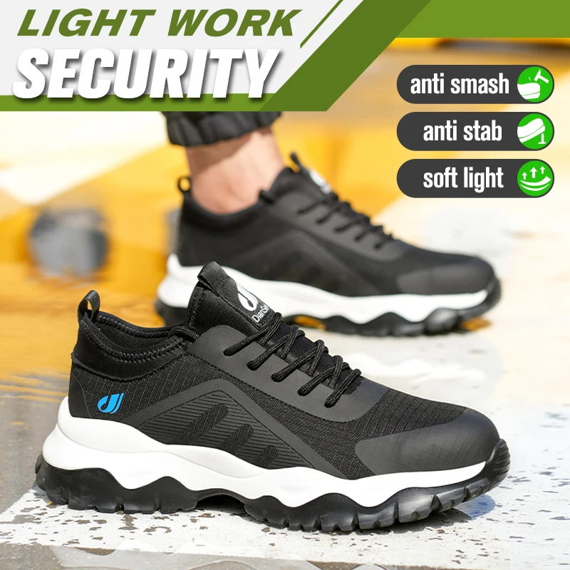 

Steel Toe Safety Shoes Men, Anti-Puncture Anti-Smash Non Slip Industrial Work Boots, Lightweight CE New Work Safety Shoes