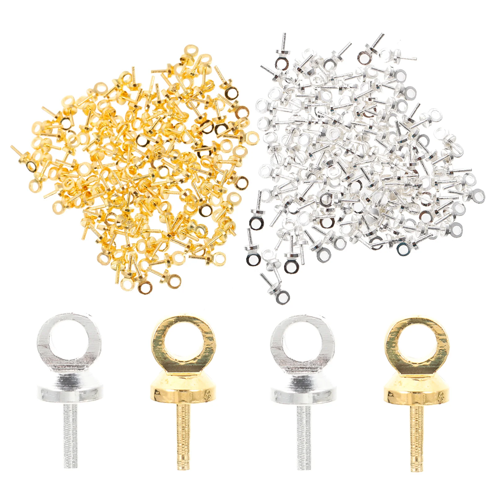 

2 set 2 Sets Copper Eyelet Jewelry Making Diy Pendant Supplies Mini Screw Eye Pin Durable Self-Tapping For Necklaces Anklets Diy