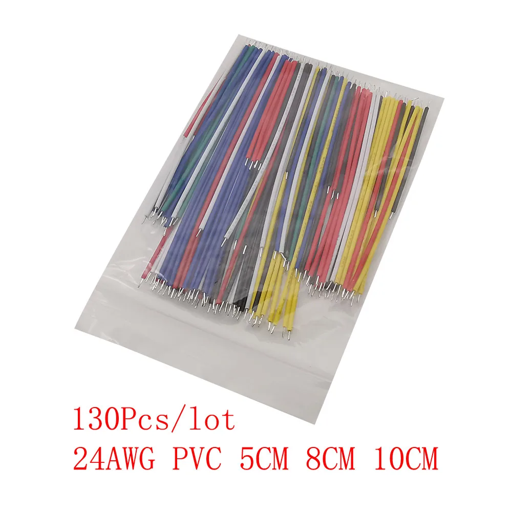 

130Pcs 24AWG Flexible Breadboard Jumper Wire Cable 1007-24AWG Tin-plating PCB Solder PVC Insulation Cord 5/8/10CM For Arduino