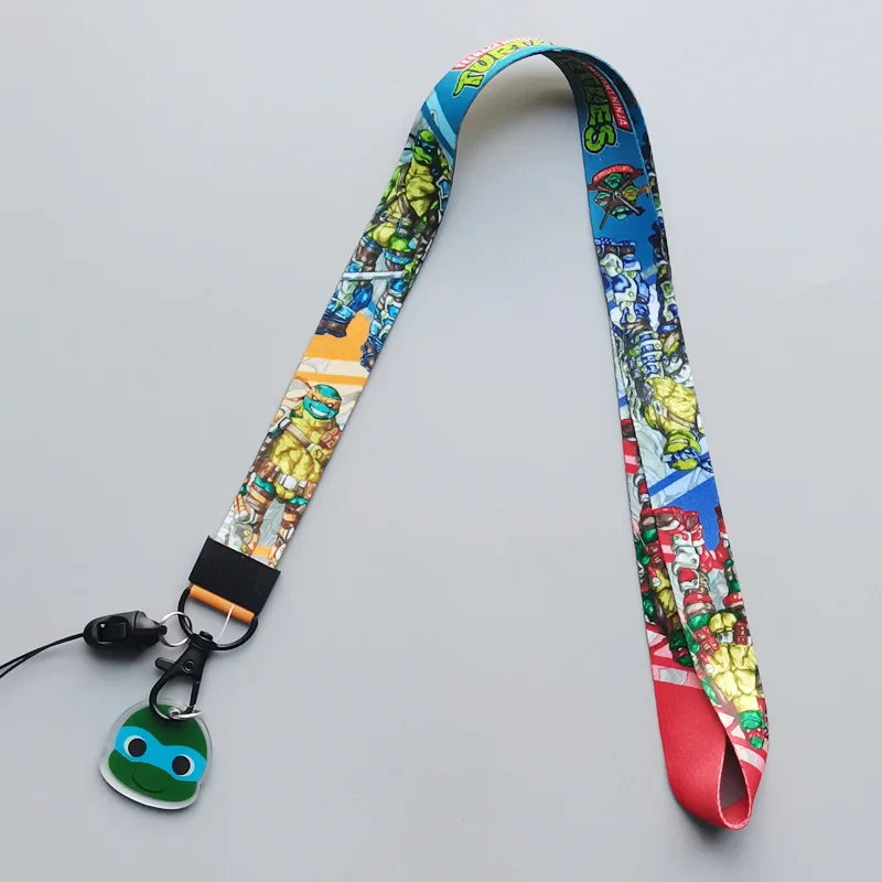 New Teenage Mutant Ninja Turtles Cell Phone Rope Neck Strap Keychain Lanyard TMNT Polyester Webbing DIY Cell Phone Accessories