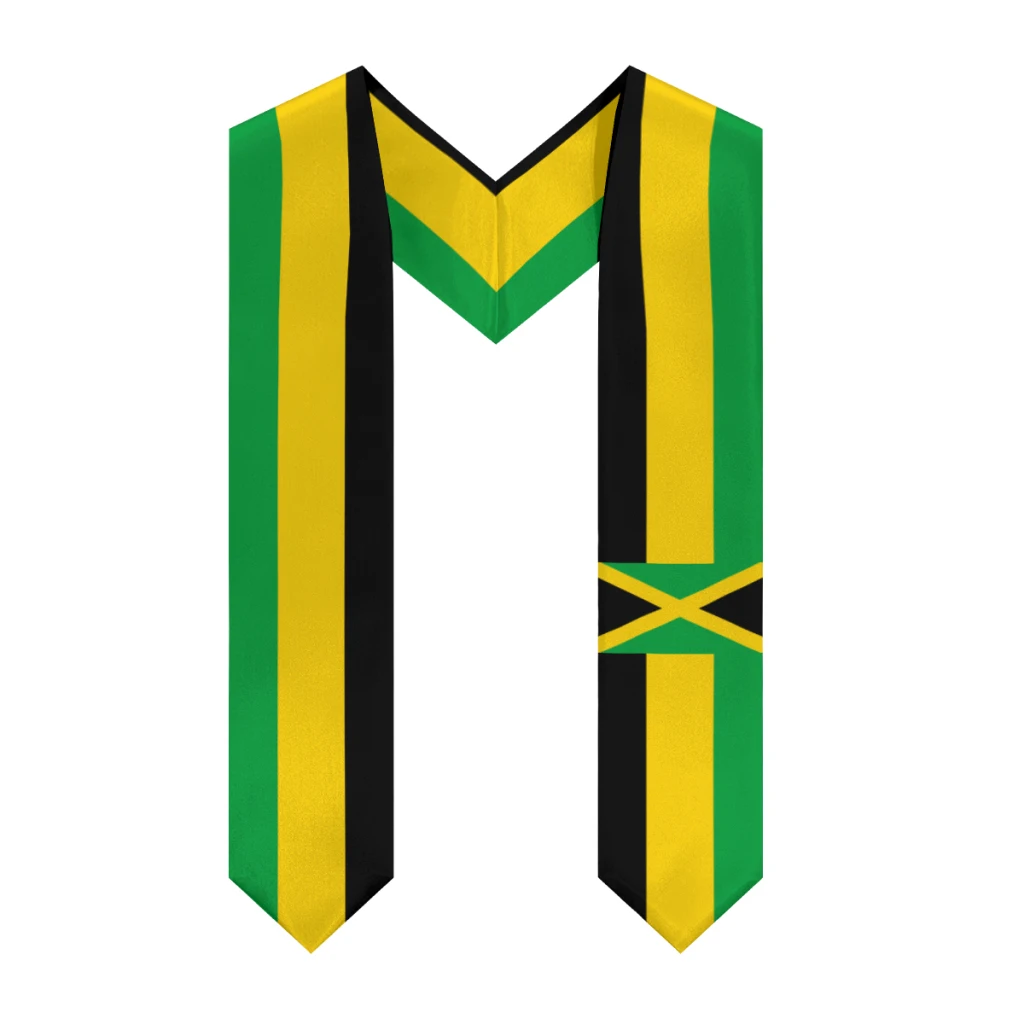 More design Graduation shawl Jamaica & United States Flag Stole Sash Honor Study Aboard International Students