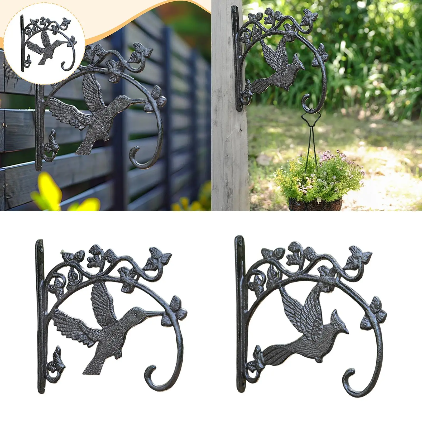 Plant Hangers Metal Easy Installation Hanging, Plant Bracket Wall Hanging Basket Stand for Wind Chime Garden Trees Outdoor Patio