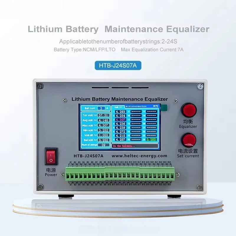 2-24S Lithium Battery Active Balancer 4A 7A Touch Screen Equalizer For LiFePO4 NCM LTO Cell Maintenance DIY Storage System