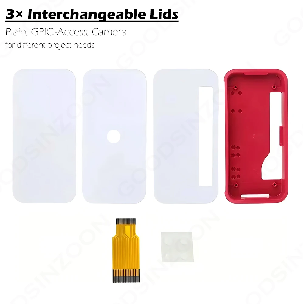Raspberry Pi Zero Case Kit - 3-in-1 Protective Enclosure with Interchangeable Lids for Zero/Zero W/Zero 2W