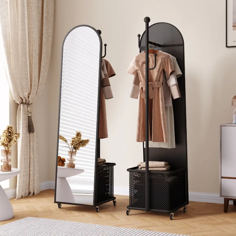 Hanging hanger bedroom floor-to-ceiling full-body mirror integrated coat rack full-length mirror