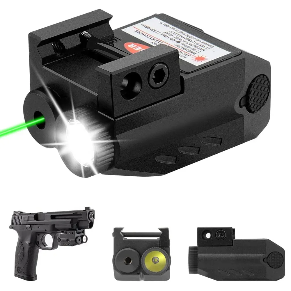 

Hunting Glock Pistol Light Red Green Laser Combo Sight Outdoor LED Rechargeable Weapon Gun Flashlight Scope for 20-21mm Rail