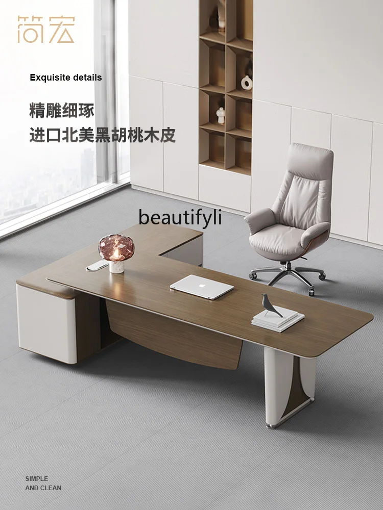 Boss Office Desk Manager Office Table and Chair Combination President Paint Light Luxury Executive Desk