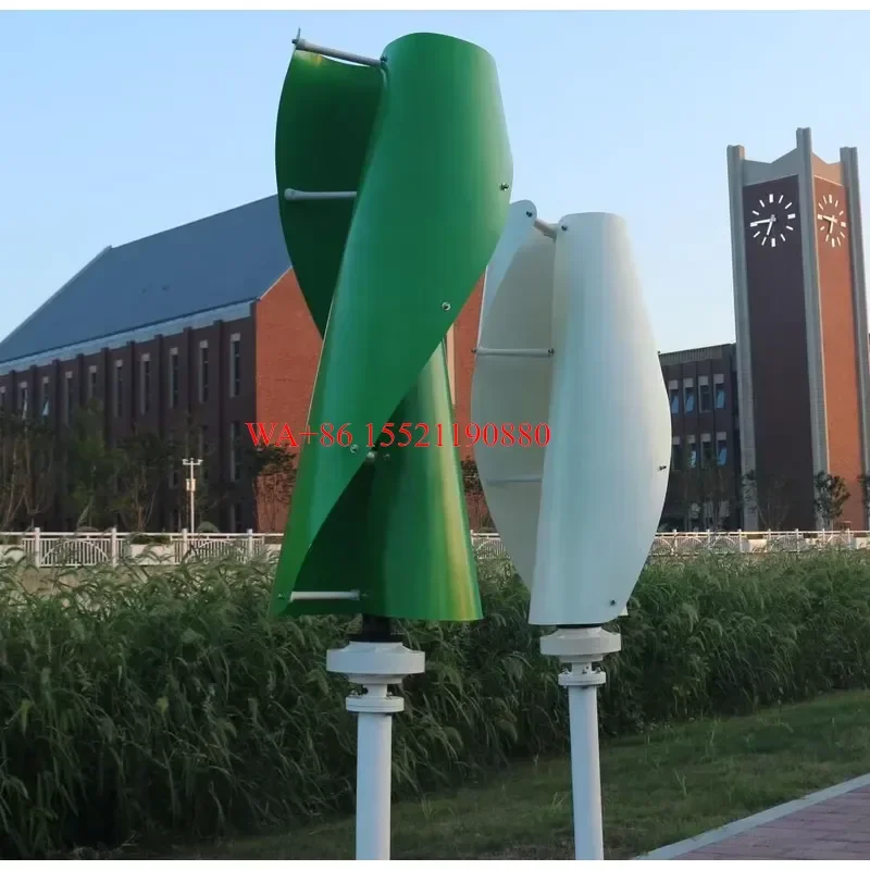 WMWMNU 1-10kw Vertical Axis Helix Wind Turbine Hybrid Solar Wind Mill Rooftop Generator System Kit for Home Farm 12v 24v 48v