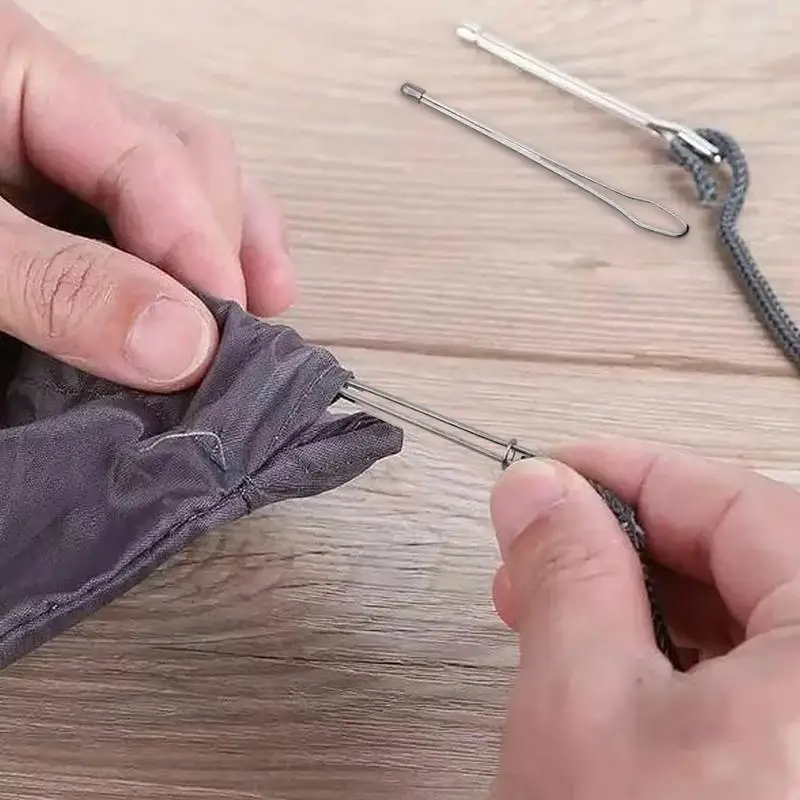 Sewing Threader Tool 8X Stainless Steel Drawstring Rope Threader Tool Easy Rope Threader Clips Sewing Accessories For Jackets