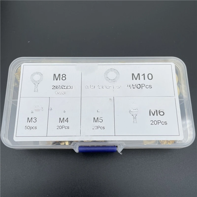 150 M3/M4/M5/M6/M8/M10 ring O-type wiring copper sheet box 150PCS