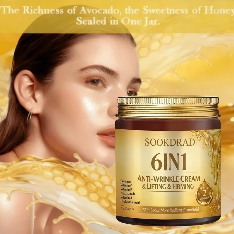 6-in-1 Daily Cream with Collagen, Hydrating, Face & Neck, Unisex, All Skin Types, Morning Routine, 80g