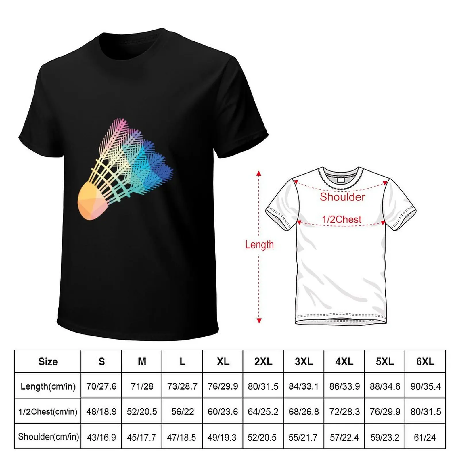 Geometric Badminton Shape Low Poly Badminton Gift T-Shirt All Match Print Short Sleeve Top