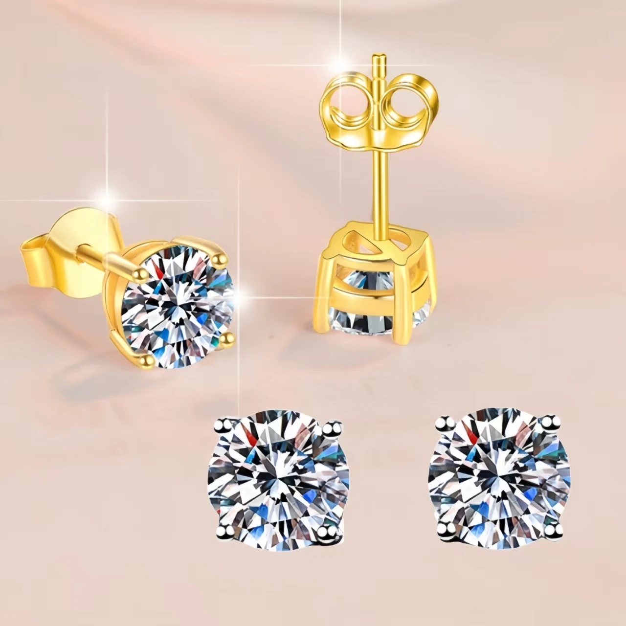 Thumbnail 2 - #60 Trending Moissanite Stud Earrings Right Now