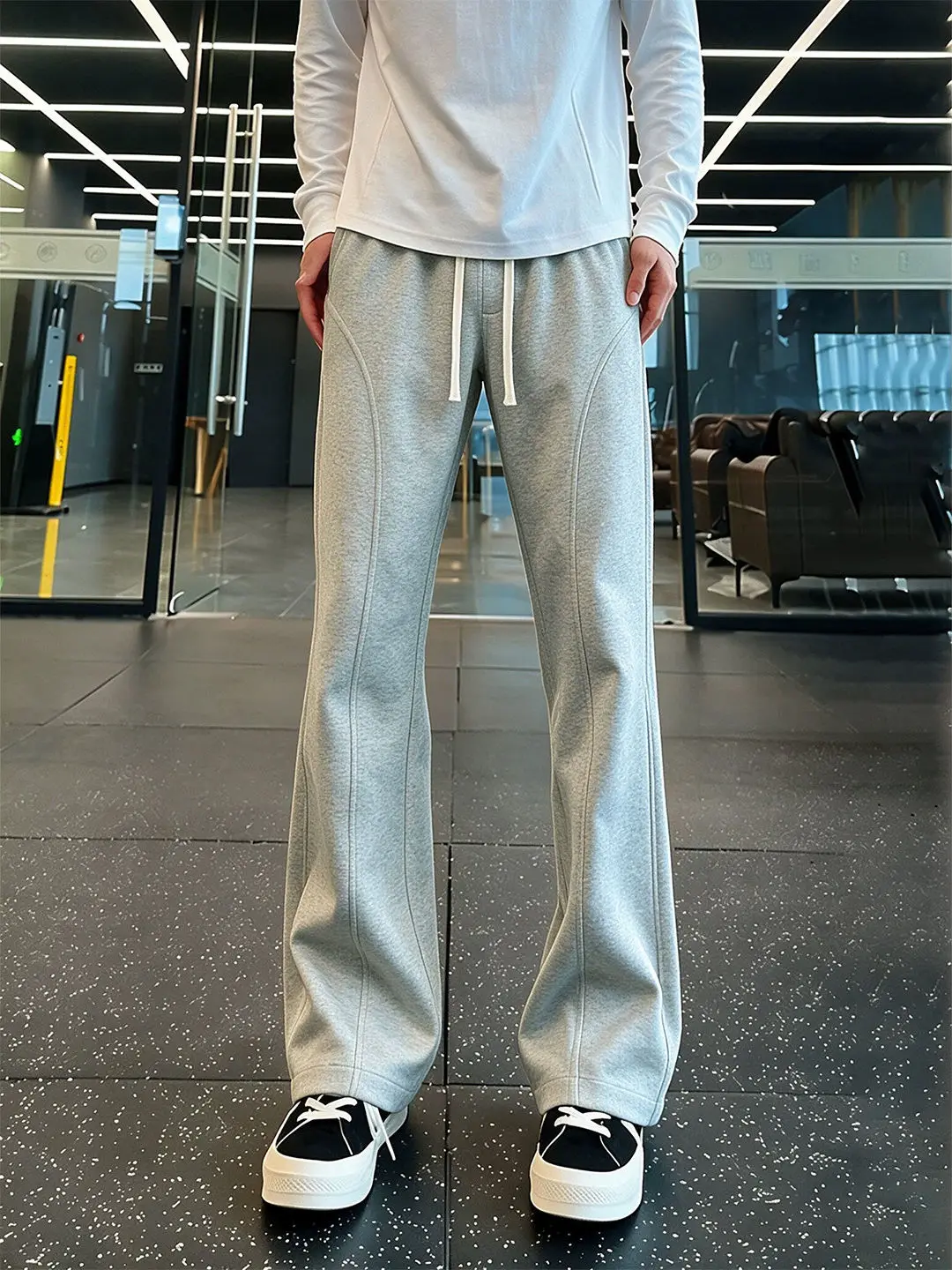 American Style Loose Fit Straight Leg Pants Men's Autumn Casual Trousers CleanFit Micro Flare Pants Knife Cut Youthful Vitality - view 5
