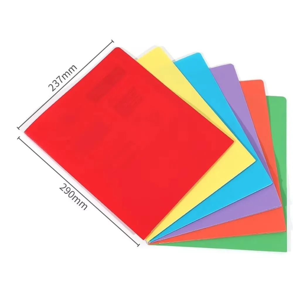 New Plastic Two Pocket Folders with Pockets Store Documents File Folders Reusable Waterproof Document Pocket School Supplies