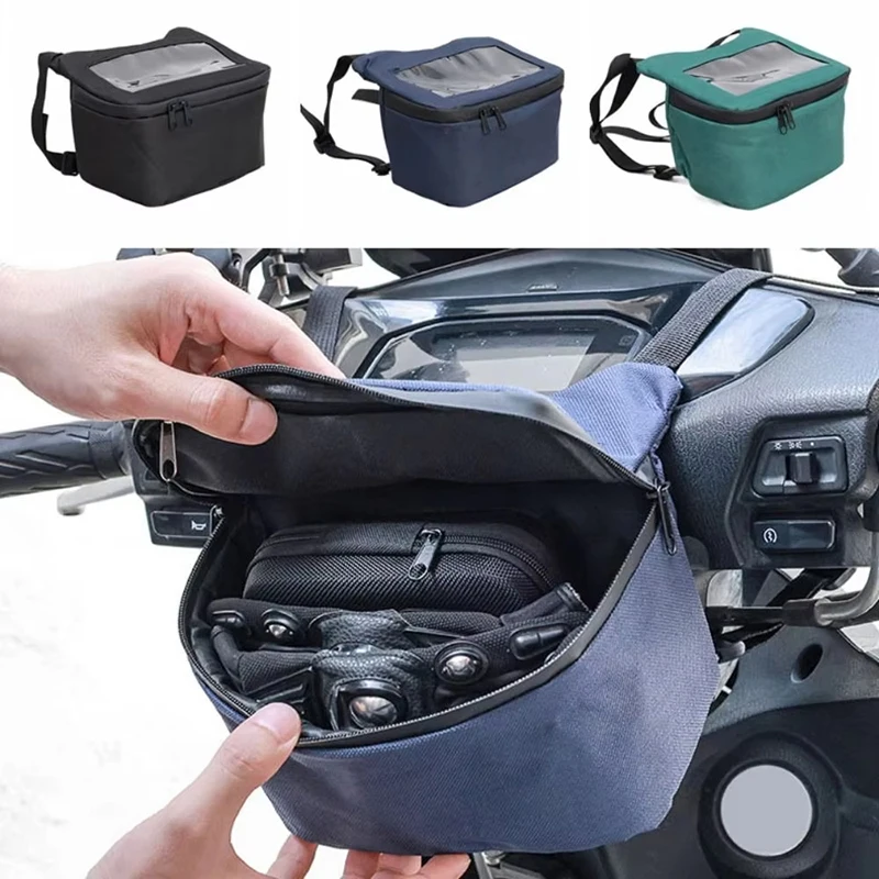 ★▲Front Motorcycle Bag Touch Screen Waterproof Cycling  Handlebar Storage Waist Bag Handlebar Bag Portable For  Hik