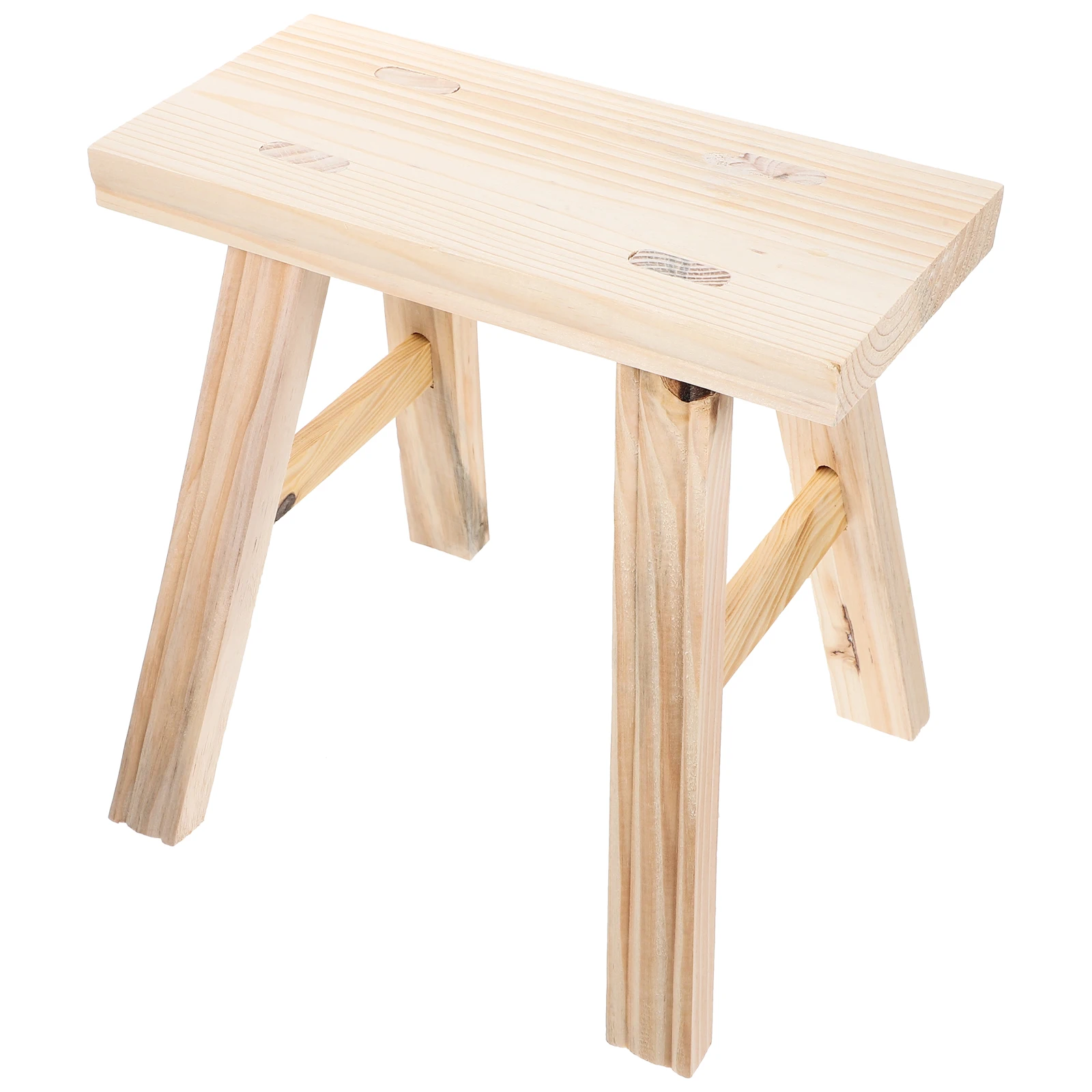 

Wooden Small Stool Low Stools Bathroom Bedroom Plant Stand Toddler Kitchen Step Stool Short Foot Non Slip Reusable