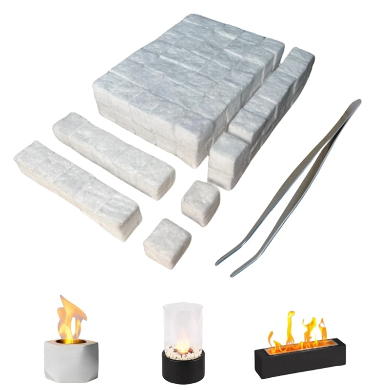 ABKJ-96 Pcs Small Ceramic Wool Wick For Tabletop Fire Pit, Suitable For Ethanol Fireplace Fuel,Carbon Felt Wick For Indoor