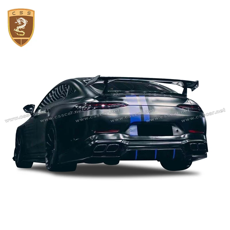 Two Layers Real Carbon Fiber Car Rear Spoiler Wing For Mercedes-Benz AMG-GT50 GT53 GT63 4-door Model GTR Style Support Tail Wing