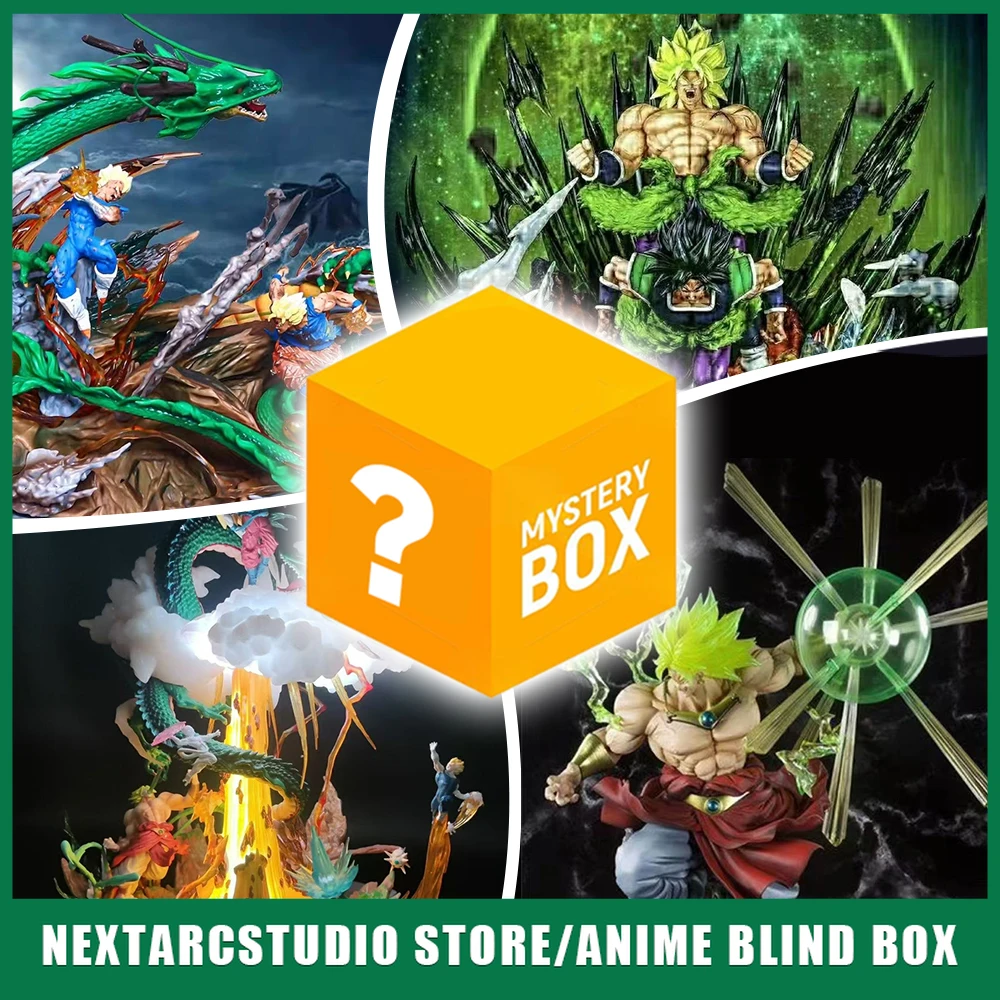 Caja ciega de Dragon Ball, figura coleccionable de Anime, Goku, Vegeta Broly aleatoria, decoración de regalo de PVC, Mini juguete sorpresa medio grande