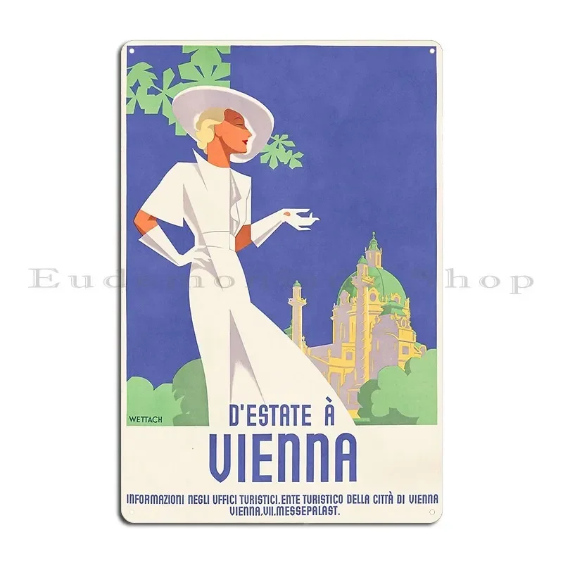Vintage Travel Poster Visit Vienna 1935 Reinhart Wettach Metal Sign Club Create Customized Home Wall Decor Tin Sign Poster