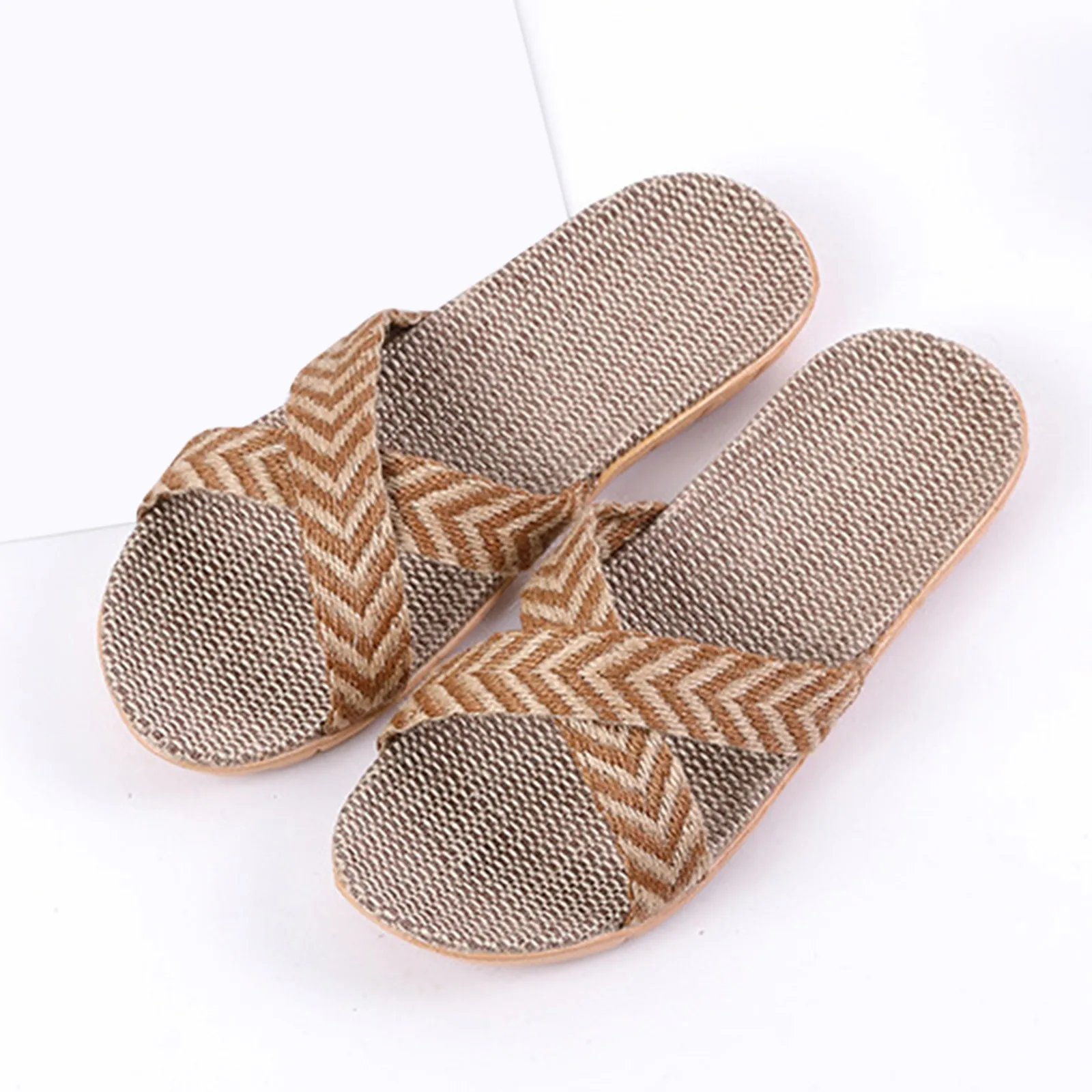 Slippers Fashion Ladies Oblique Stripe Women Breathable Bohemia Beach Slip On Shoes 2023 Fashion Casual Flats Women Slippers