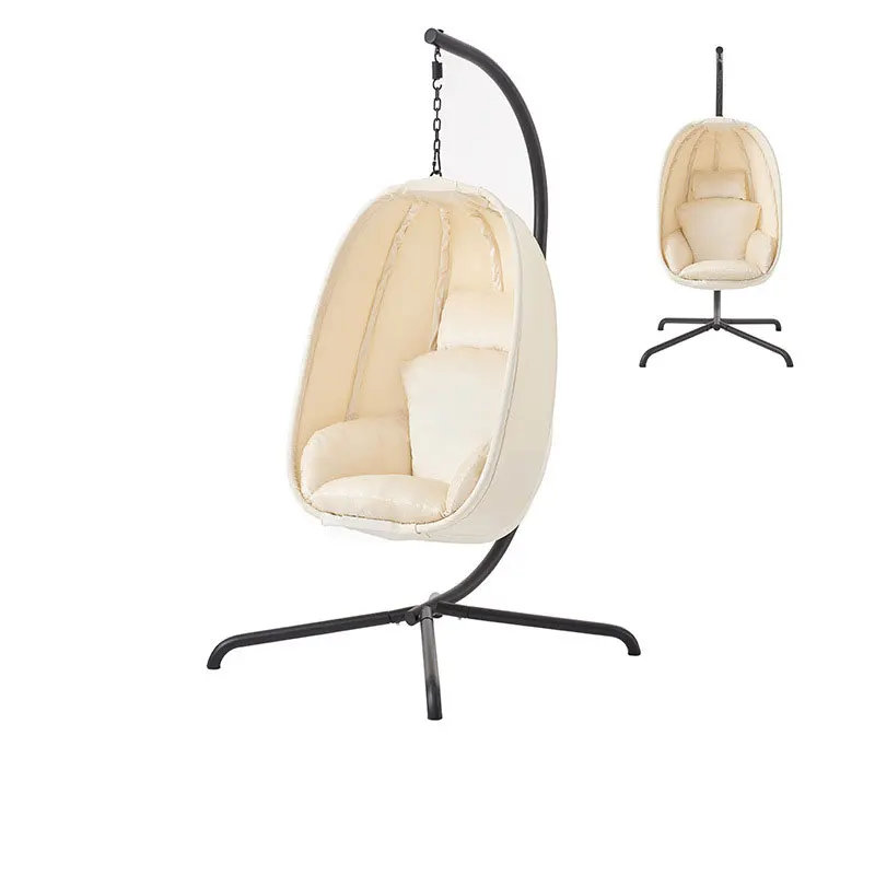 Foldable Velvet Hanging Basket Chair Outdoor Courtyard Balcony Leisure Hanging Chair Bird's Nest Hanging Basket