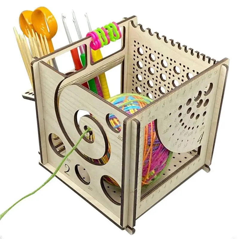 A44Z-All-In-One Wooden Yarn Bowl, 2024 Multifunctional Knitting Tool,Wooden Yarn Bowl, Yarn Bowl For Knitting