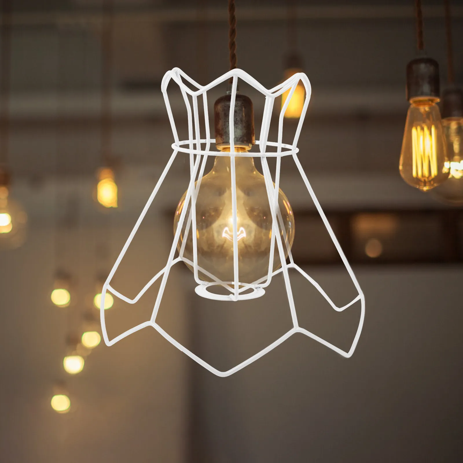 DIY Lamp Shade Frame Iron Metal Lampshade Rack for Table Lamp Pendant Light Home Office Cafe Decor Retro Style Lampshade Frame