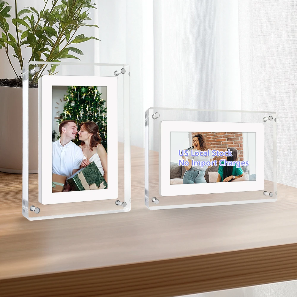

US Local Stock 7 Inch IPS Screen Portable Video Frame 4GB Memory with Rechargeable Battery Acrylic Digital Photo Frame
