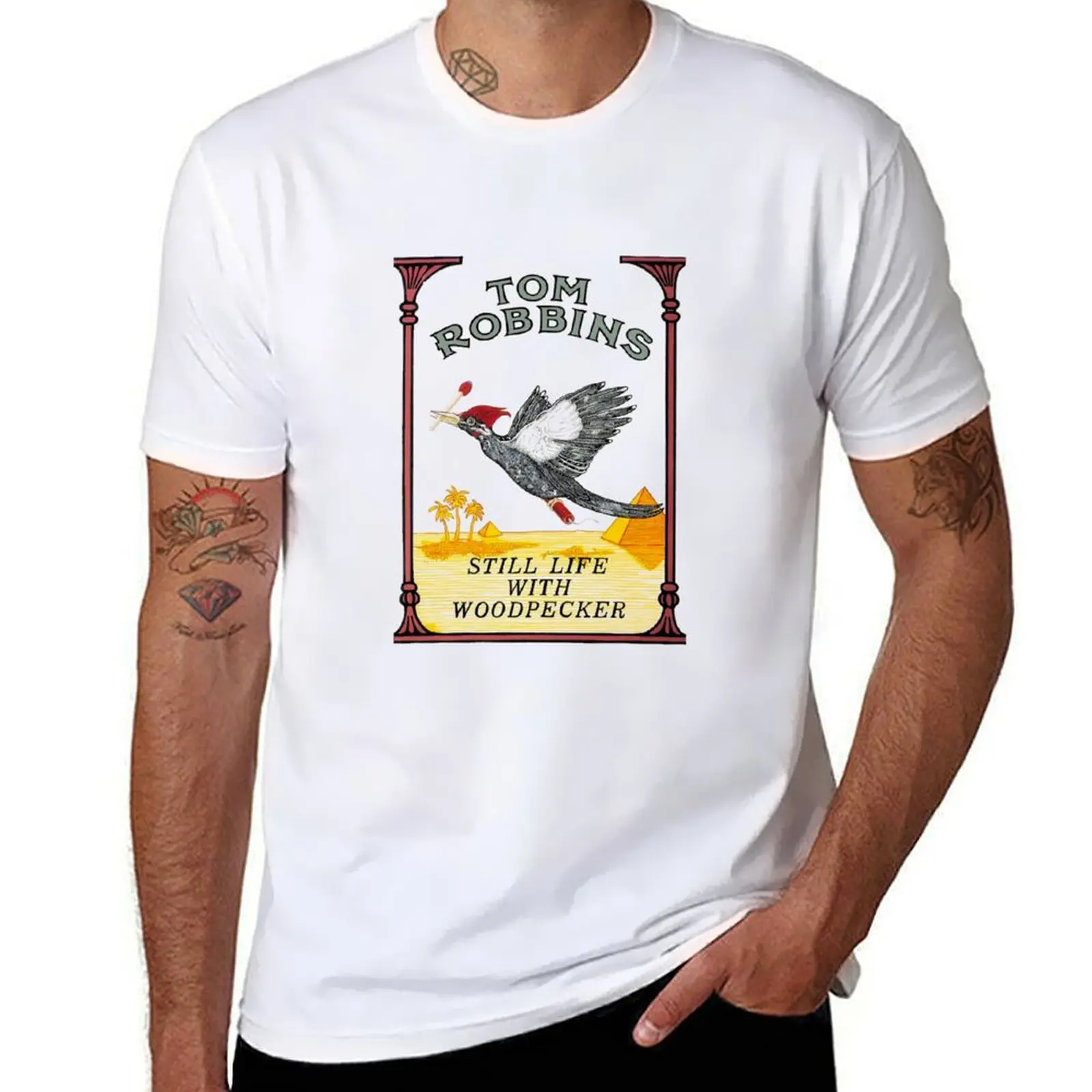 

Tom robbins Still Life with Woodpecker Book Cover T-Shirt t shirts with prints t shirts designer T-shirt