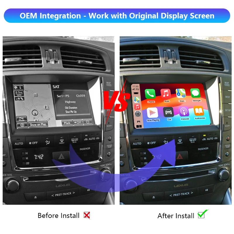 Wireless Carplay Adapter For Lexus IS GS ES LS LX GX RX NX Series Carplay Android Auto Module For Lexus