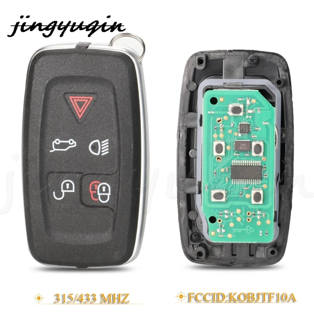 

jingyuqin 5 Buttons Remote key Fob 315/433Mhz ID49 Chip Fcccid KOBJTF10A For Land Rover LR4 Range Rover Evoque Sport