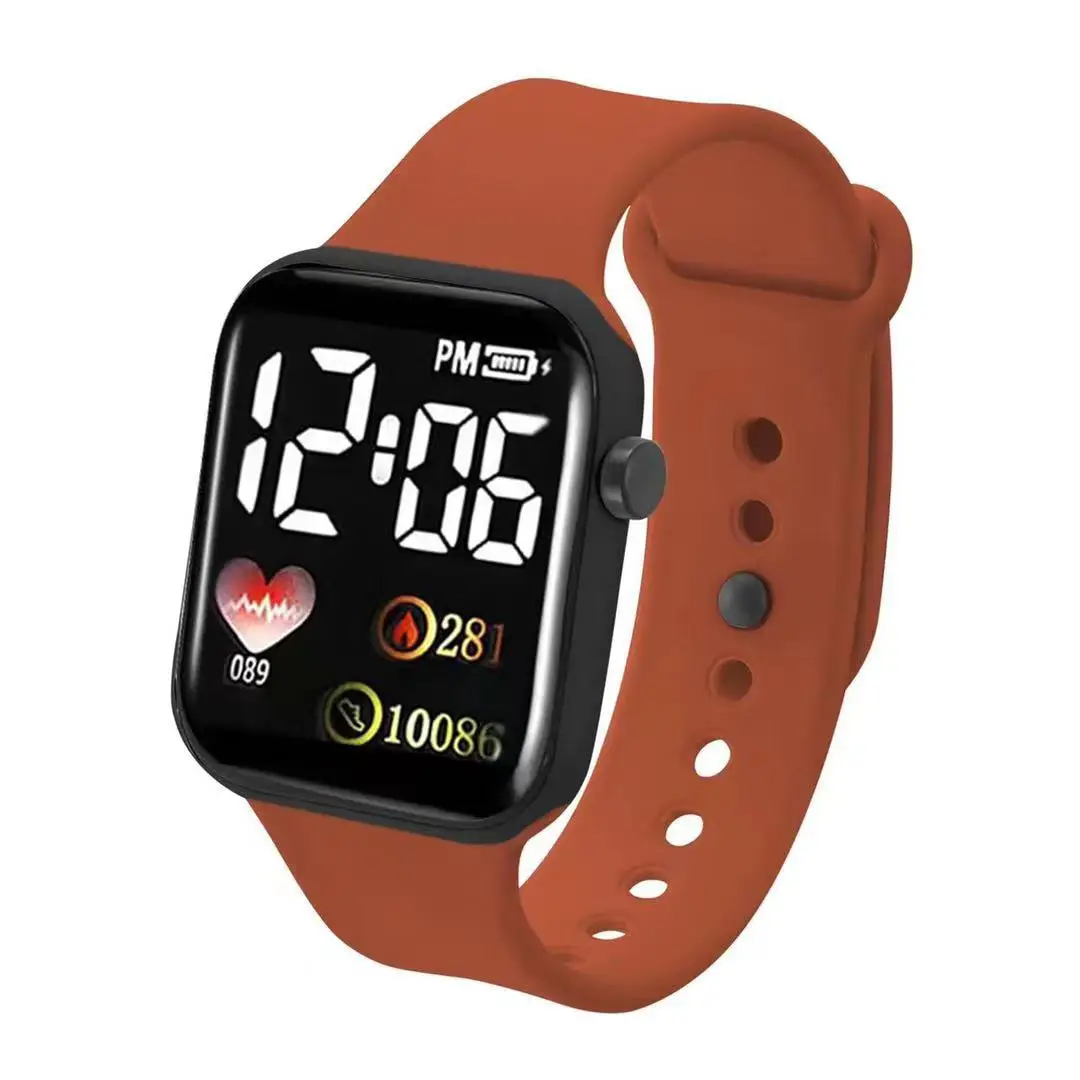 New LED Sports Watches Student Square Smart Watch For Children Men and Women Digital Electronic Watch Casual Silicone Wristwatch