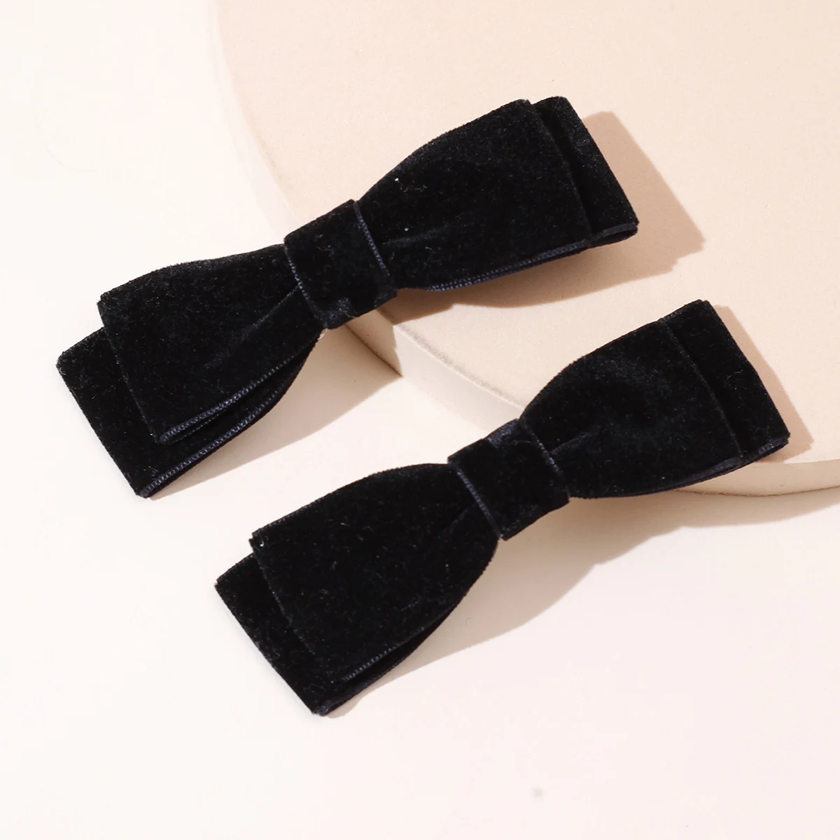 Lystrfac 1/2Pcs New Velvet Black Hairpin for Women Girls Vintage Head Bow Hair Clips Headdress Female Hair Accessories