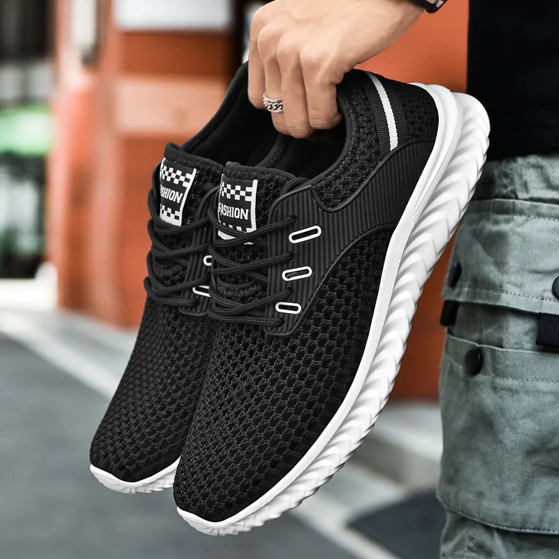 New 2023 White Men\'s Sneakers High Quality Shoes For Men Mesh Breathable Summer Casual Walking Sneaker Tenis Zapatillas Hombre