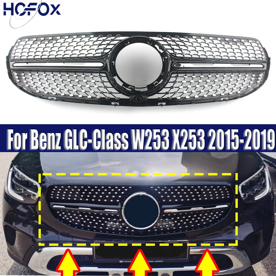 

Diamond Style Front Bumper Racing Radiator Grills Air Intake Grille BodyKit For Mercedes Benz GLC-Class X253/C253 2020-2024