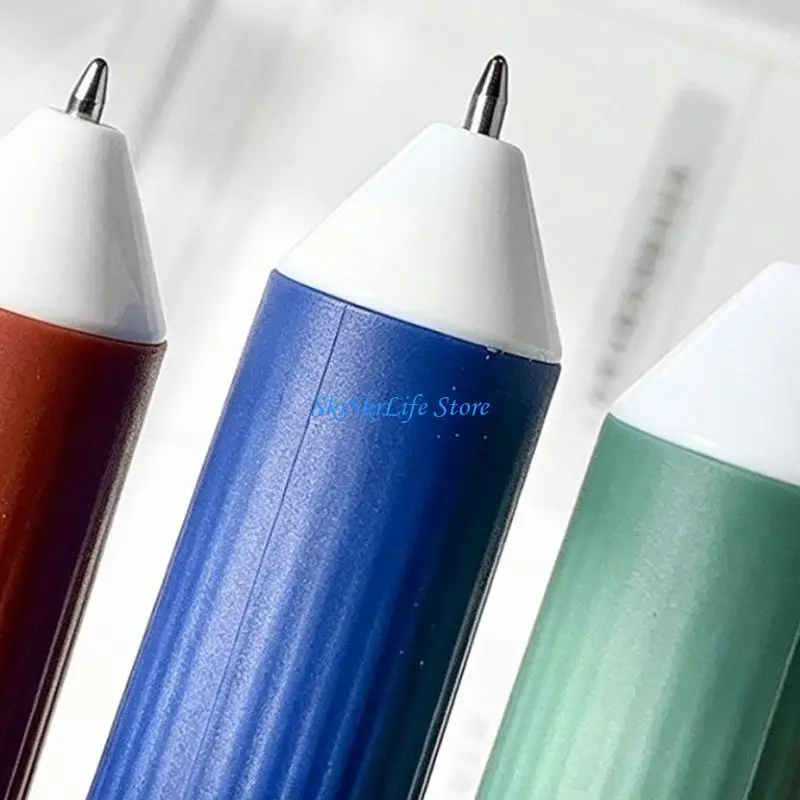 E65E 3Pcs Multicoloured 10 in 1 Ballpoint Pen Set with Retractable Designs For Students, Teachers and Professional Writing