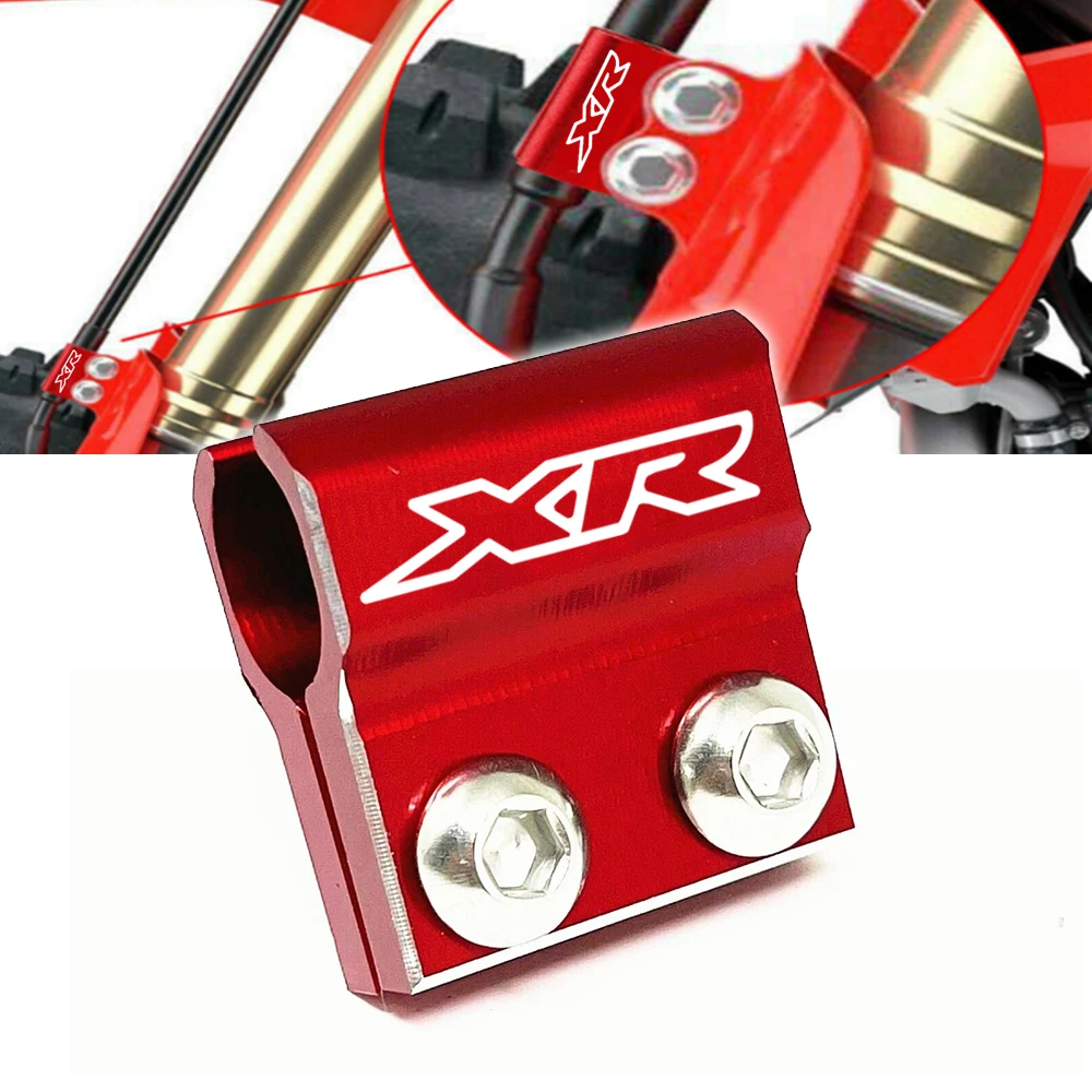 

XR LOGO Front Brake Hose Clamp For HONDA XR 250R 400R XR 250 / 400 Motard Motorcycle Brake Cable Holder Line Guide Accessories