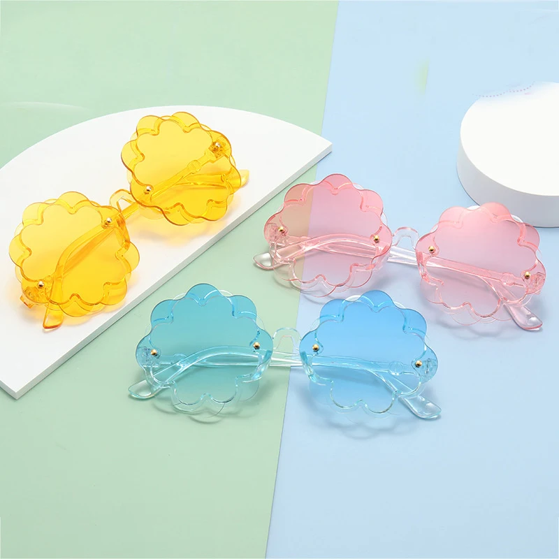 2023 Children Cute Cartoon Flower Heart Sunglasses Kids Round Glasses Baby Fashion Colors Sunglasses Boys Girls Eyewear