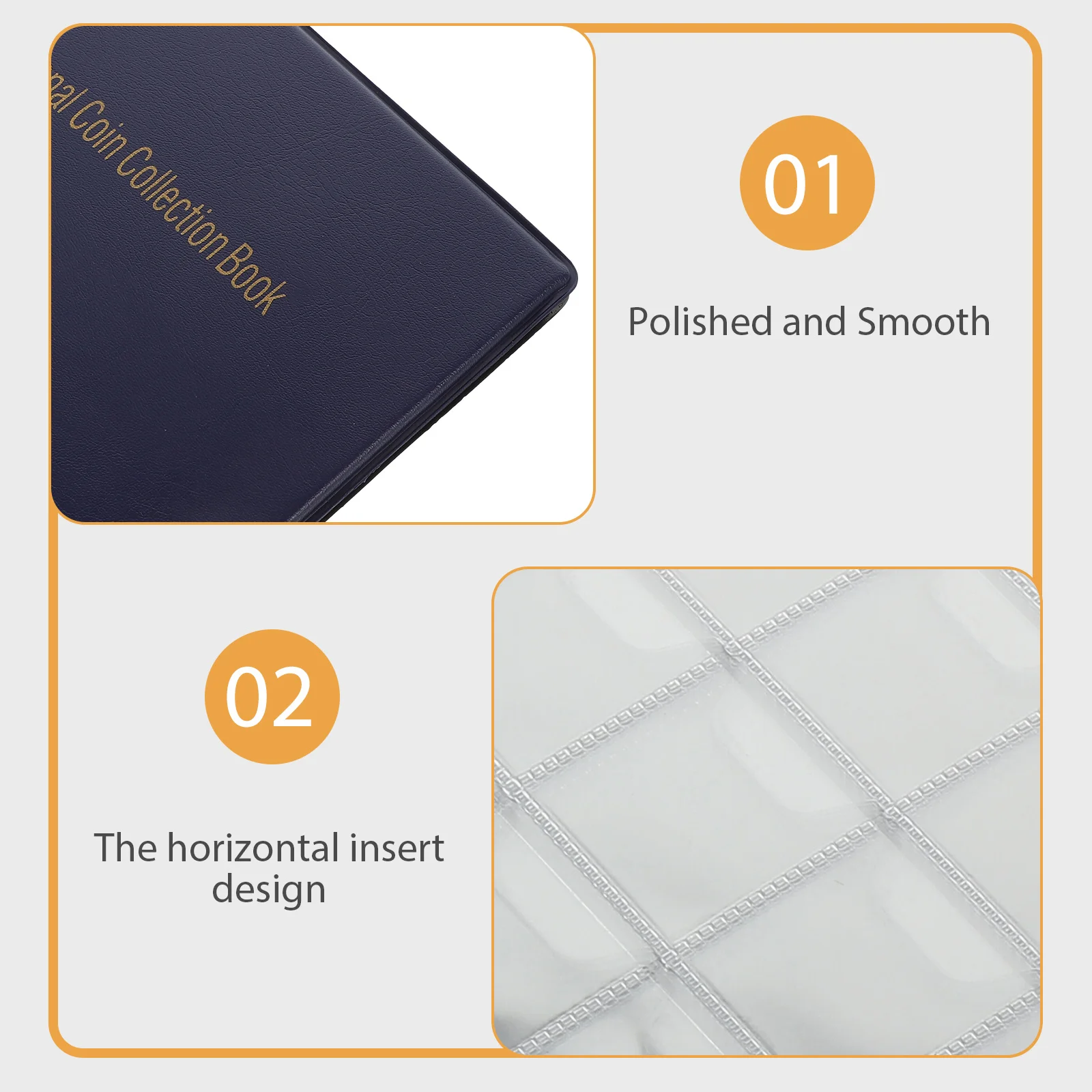 

Coin Collecting Album Horizontal Insert Large Capacity Safe Material Coin Collection Storage Organizer