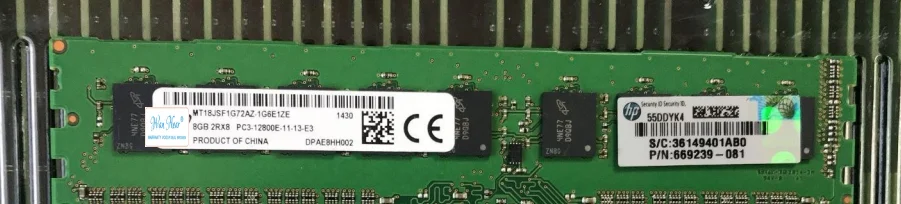 

For smart certification 8G PC3-12800 pure ECC 669239-08 Gen8