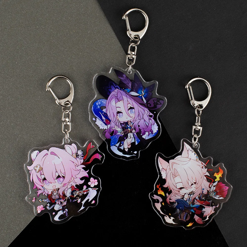 Honkai: Star Rail Anime Game Figure Boothill Jiaoqiu Yunli Cosplay Acrylic Key Chains Exquisite Bag Decor Pendant Keyrings Gift