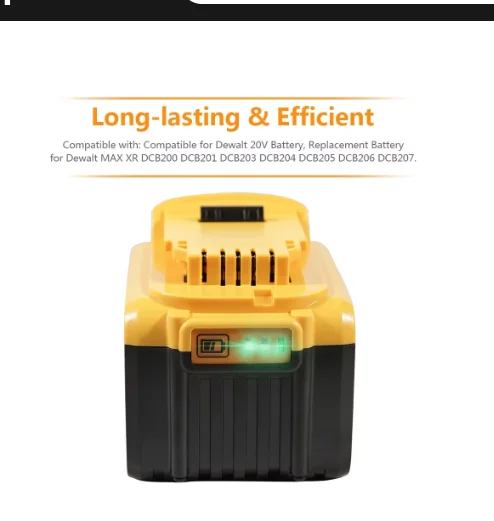 Baterie DCB200 20V kompatibilní s elektrickým nářadím Dewalt 18V 12Ah dobíjecí lithiové baterie 20V 18V 18V 12Ah - náhled 5