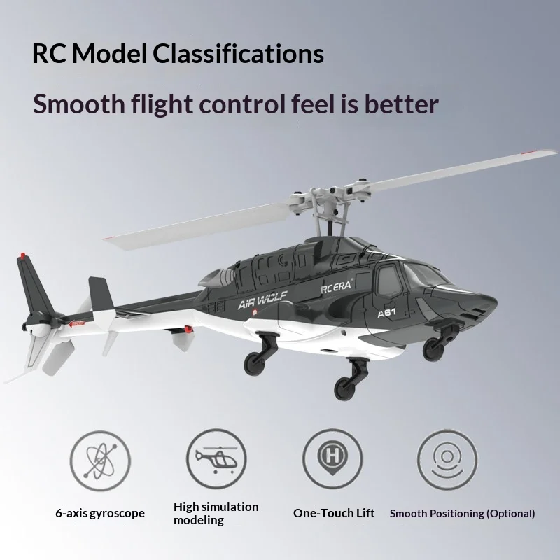 Helicóptero RC ERA 2025 Nuevo A61 RHSKY REDWOLF Escala 1:52 con Retención de Altitud, 4 Canales, Simulación de Aeronave, Duradero para Principiantes