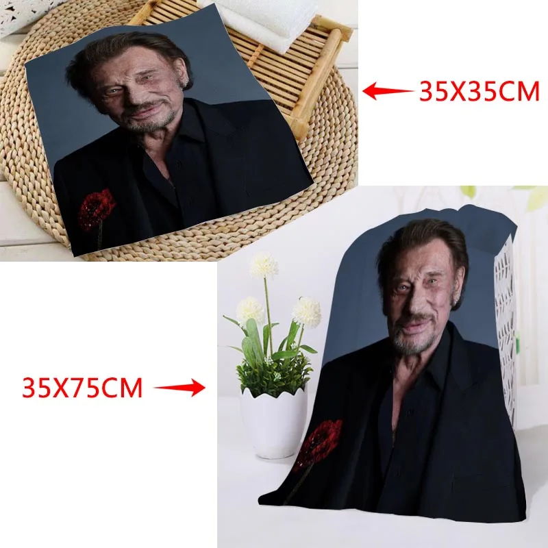 Custom Johnny Hallyday Towel Microfiber Bath Towel Baech Towels Sport Drying Travel Towels 35X35cm35x75cm