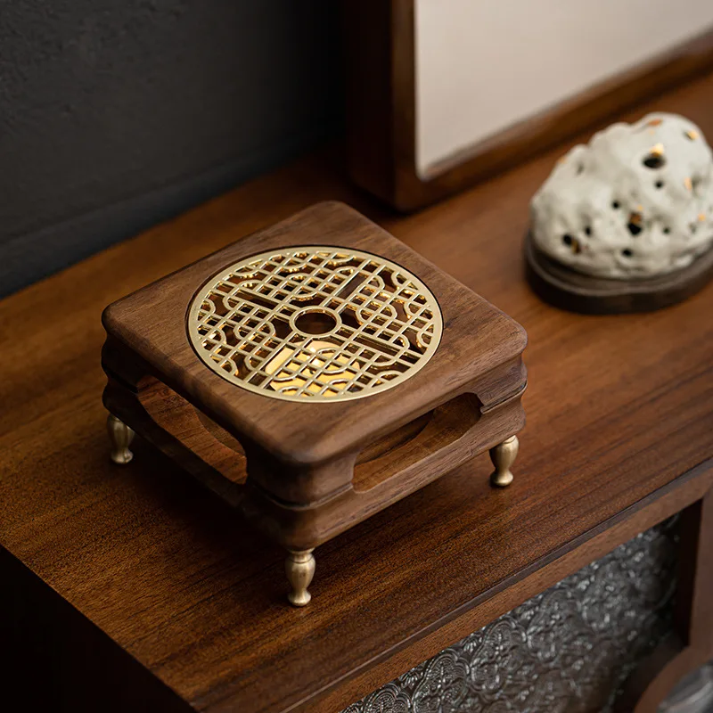 

Chinese walnut warm tea stove, small, household solid wood candle heating roasted tea stove, warmer, small warmer